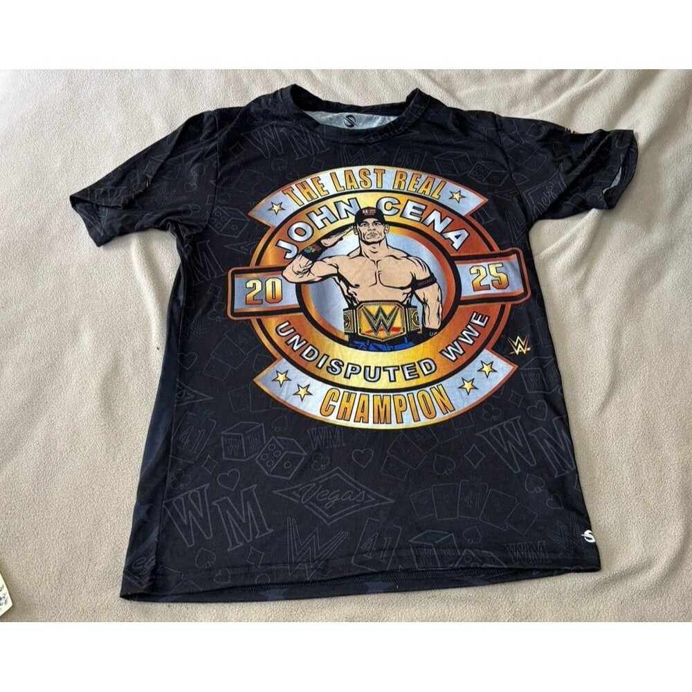 WWE John Cena WrestleMania 41 Black Shirt S The Last Real Undisputed Champion